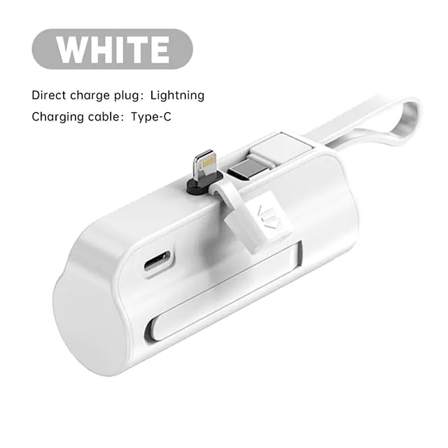 Power Bank 5000mAh Built in Cable Mini External Battery Portable Charger For iPhone Samsung Xiaomi Spare Power Banks