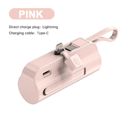 Power Bank 5000mAh Built in Cable Mini External Battery Portable Charger For iPhone Samsung Xiaomi Spare Power Banks